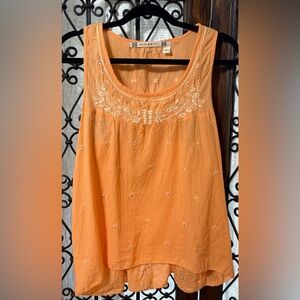Chelsea & Violet Apricot Embroidered Sleeveless Top